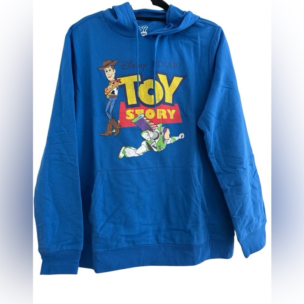 Disney Pixar Toy Story Buzz & Woody Vintage Distressed Unisex Hoodie Sz Large